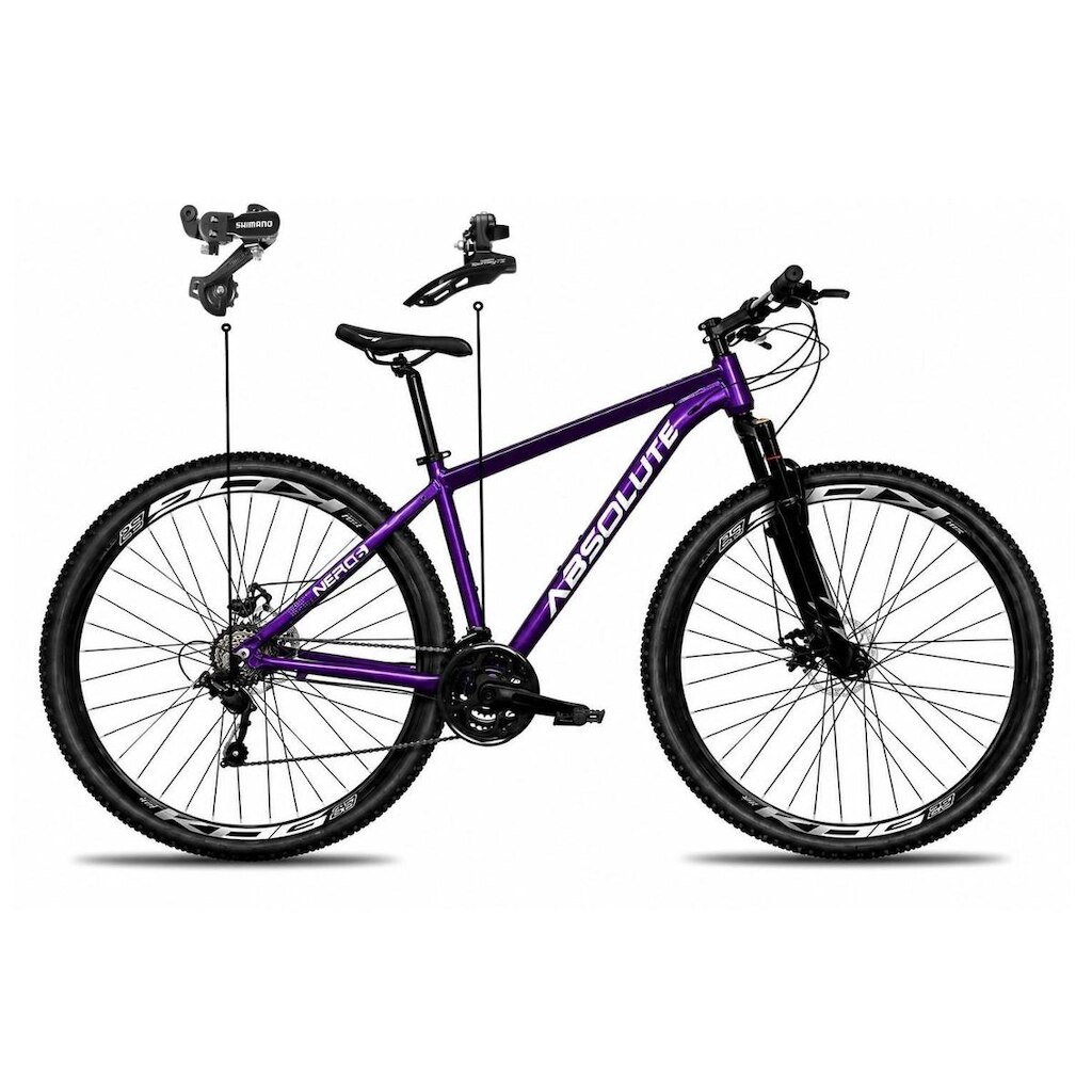 Bicicleta Aro 29 Absolute Nero 6 Alumínio 21v Câmbios Shimano Freio a Disco Mountain Bike