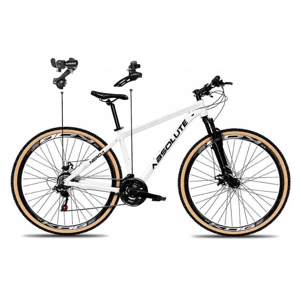 Bicicleta Aro 29 Absolute Nero 6 Alumínio 24v Câmbios Shimano Freio a Disco Mtb Pneu Faixa