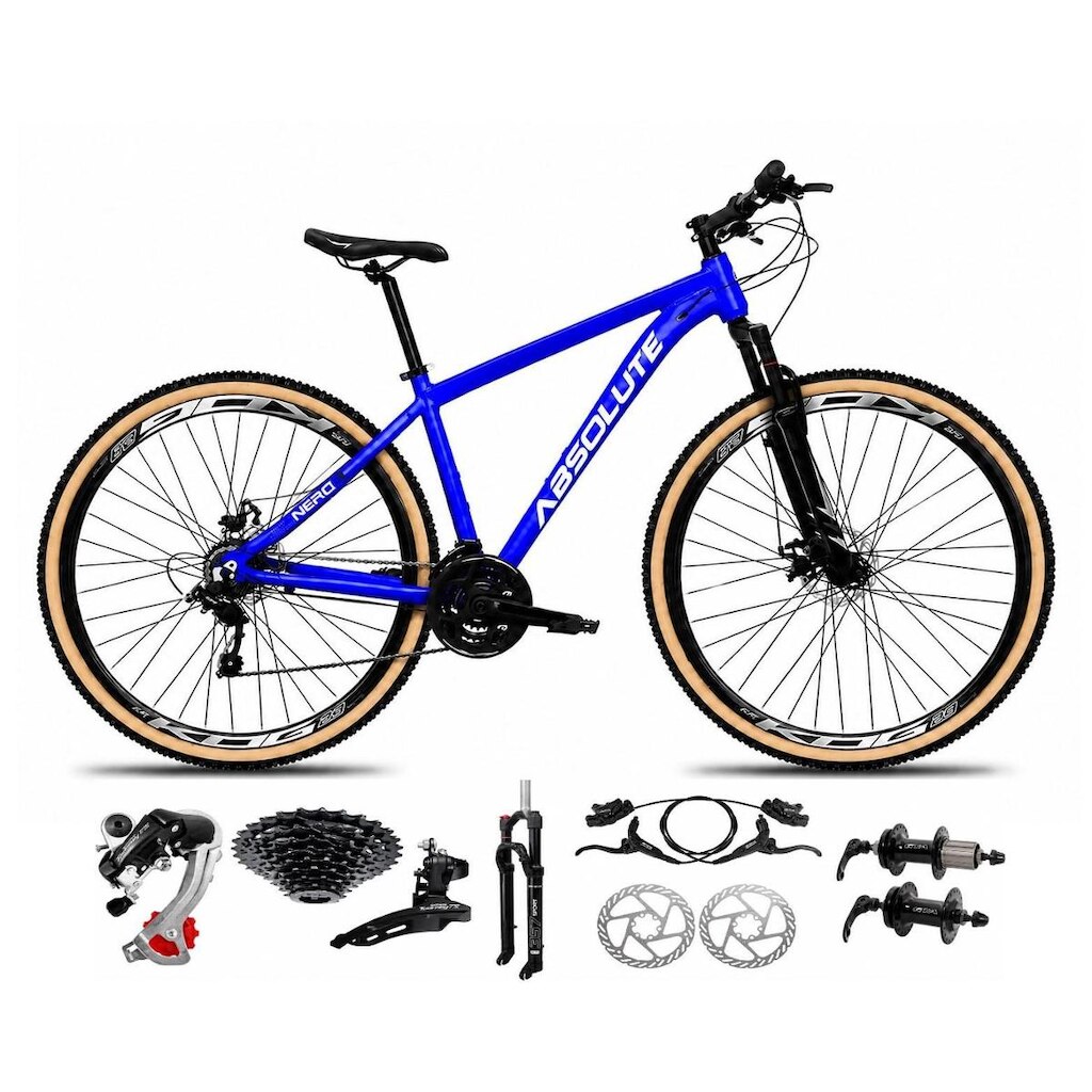 Bicicleta Aro 29 Absolute Nero 6 Alumínio 24v Câmbios Shimano K7 Freio Hidráulico Garfo c/ Trava