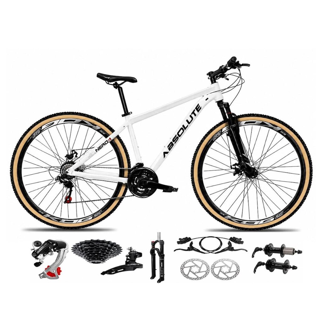 Bicicleta Aro 29 Absolute Nero 6 Alumínio 24v Câmbios Shimano K7 Freio Hidráulico Garfo c/ Trava