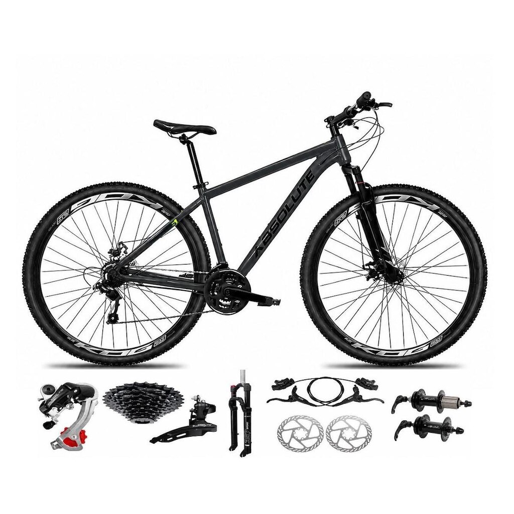 Bicicleta Aro 29 Absolute Nero 6 Alumínio 24v K7 Câmbios Shimano Freio Hidráulico Garfo c/ Trava