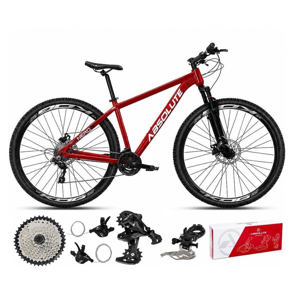 Bicicleta Aro 29 Absolute Nero 6 Alumínio 2x9 Freios Hidráulicos 18v Garfo Com Trava K7 MTB