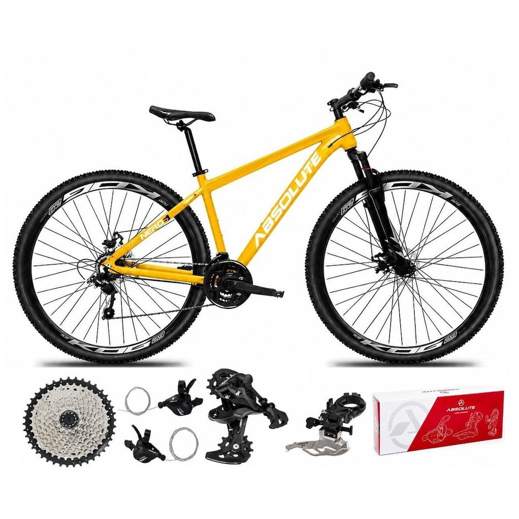 Bicicleta Aro 29 Absolute Nero 6 Alumínio 2x9 Freios Hidráulicos 18v Garfo Com Trava K7 MTB