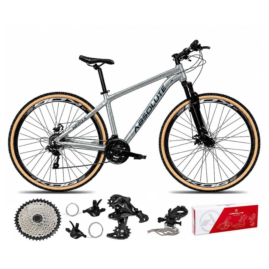 Bicicleta Aro 29 Absolute Nero 6 Alumínio 2x9 Freios Hidráulicos 18v Garfo Com Trava K7 MTB
