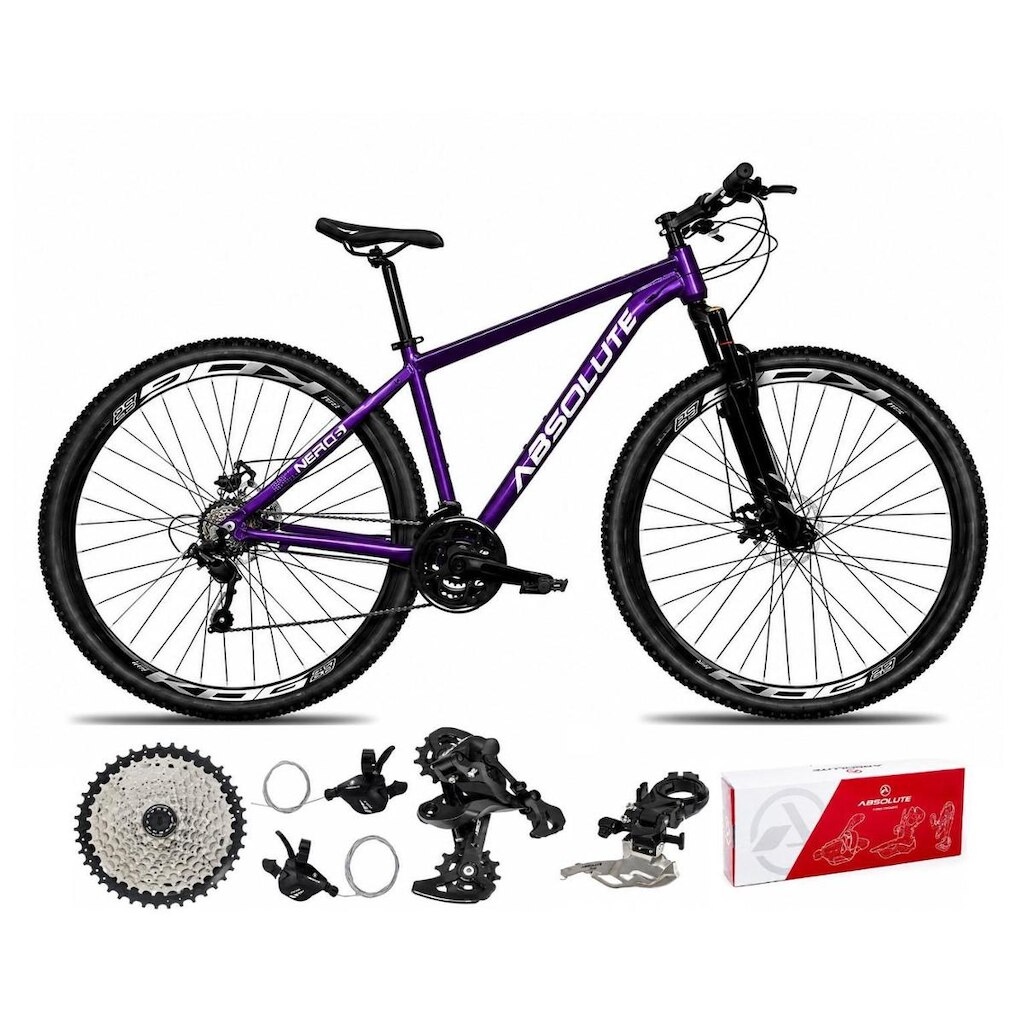 Bicicleta Aro 29 Absolute Nero 6 Alumínio 2x9 Freios Hidráulicos 18v Garfo Com Trava K7 MTB