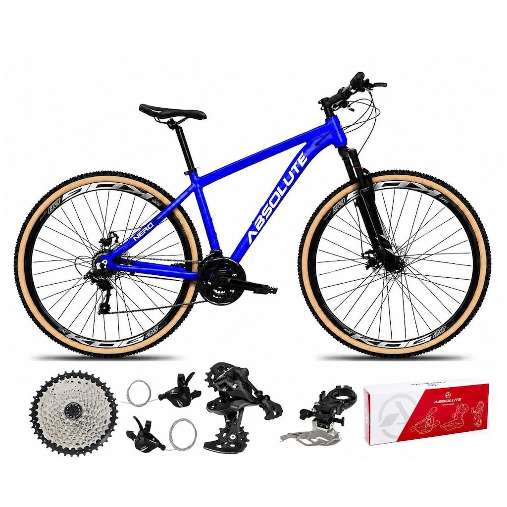 Bicicleta Aro 29 Absolute Nero 6 Alumínio 2x9 K7 Freios Hidráulicos Garfo Com Trava 18v MTB