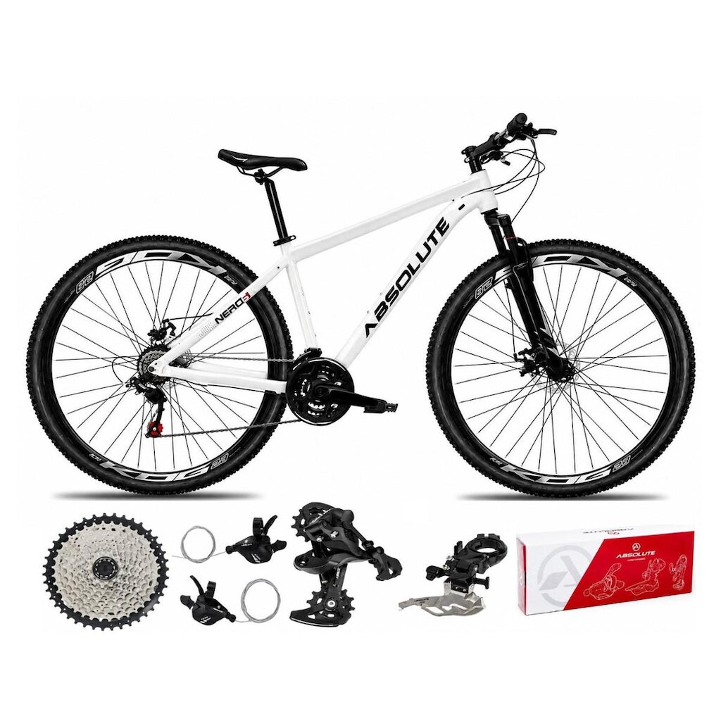 Bicicleta Aro 29 Absolute Nero 6 Alumínio 2x9 K7 Freios Hidráulicos Garfo Com Trava 18v MTB