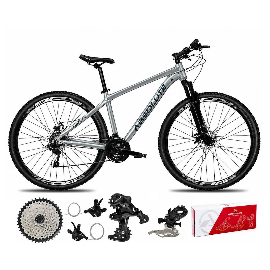 Bicicleta Aro 29 Absolute Nero 6 Alumínio 2x9 K7 Freios Hidráulicos Garfo Com Trava 18v MTB