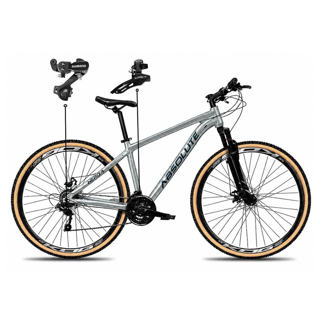 Bicicleta Aro 29 Absolute Nero 6 Alumínio Câmbios Shimano 24v Freio a Disco Mtb Pneu Faixa