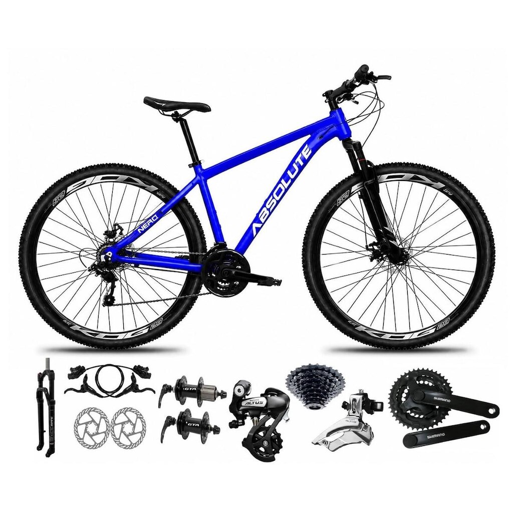 Bicicleta Aro 29 Absolute Nero 6 Alumínio Câmbios Shimano Altus Freios Hidráulicos Garfo c Trava 24v