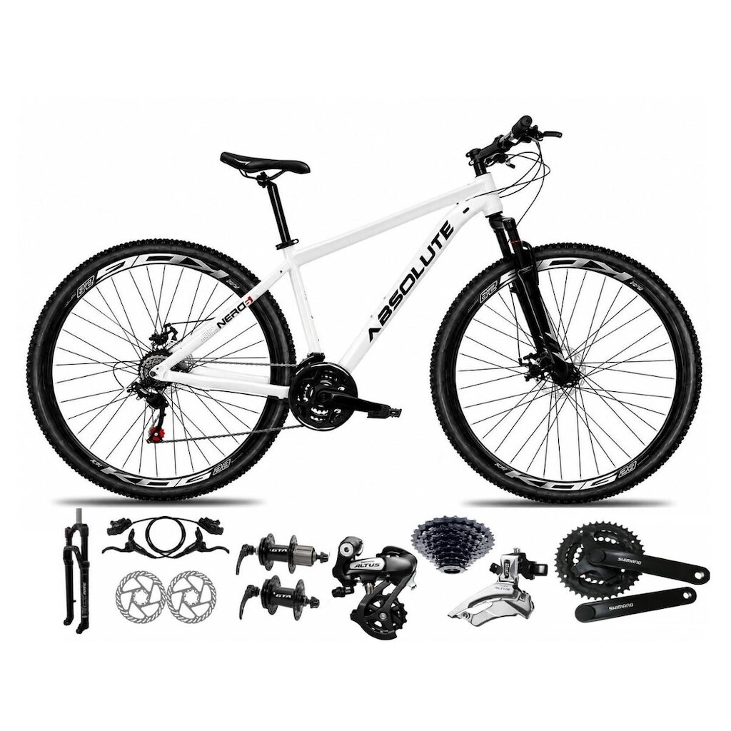 Bicicleta Aro 29 Absolute Nero 6 Alumínio Câmbios Shimano Altus Freios Hidráulicos Garfo c Trava 24v