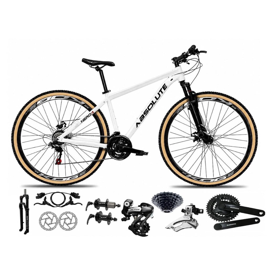 Bicicleta Aro 29 Absolute Nero 6 Alumínio Câmbios Shimano Altus Freios Hidráulicos Garfo c Trava 24v
