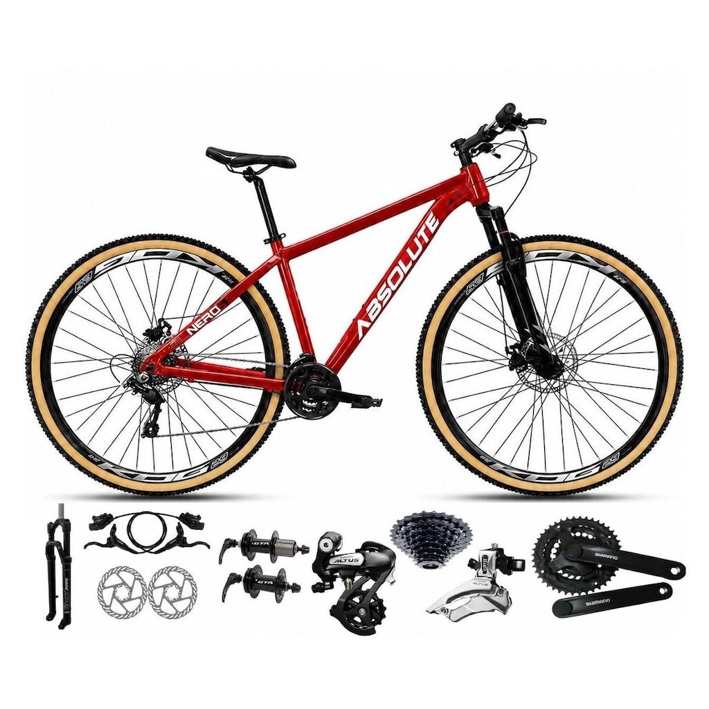 Bicicleta Aro 29 Absolute Nero 6 Alumínio Câmbios Shimano Altus Freios Hidráulicos Garfo c Trava 24v