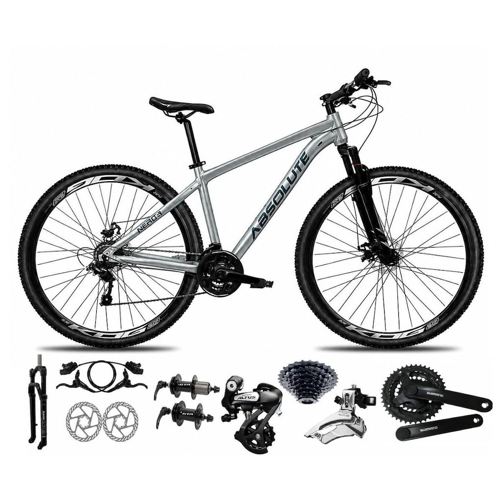 Bicicleta Aro 29 Absolute Nero 6 Alumínio Câmbios Shimano Altus Freios Hidráulicos Garfo c Trava 24v