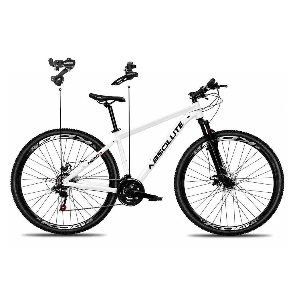 Bicicleta Aro 29 Absolute Nero 6 Alumínio Câmbios Shimano Freio a Disco Mountain Bike 21v