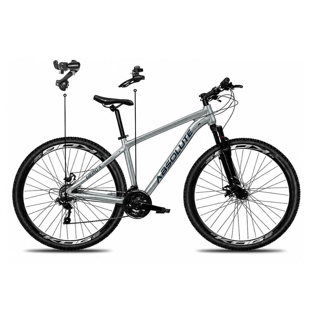 Bicicleta Aro 29 Absolute Nero 6 Alumínio Câmbios Shimano Freio a Disco Mountain Bike 21v