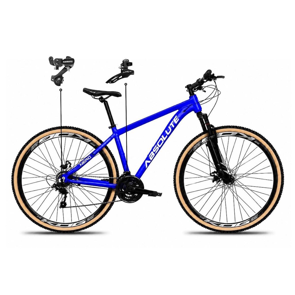 Bicicleta Aro 29 Absolute Nero 6 Alumínio Câmbios Shimano Freio a Disco Mtb Pneu Faixa 24v
