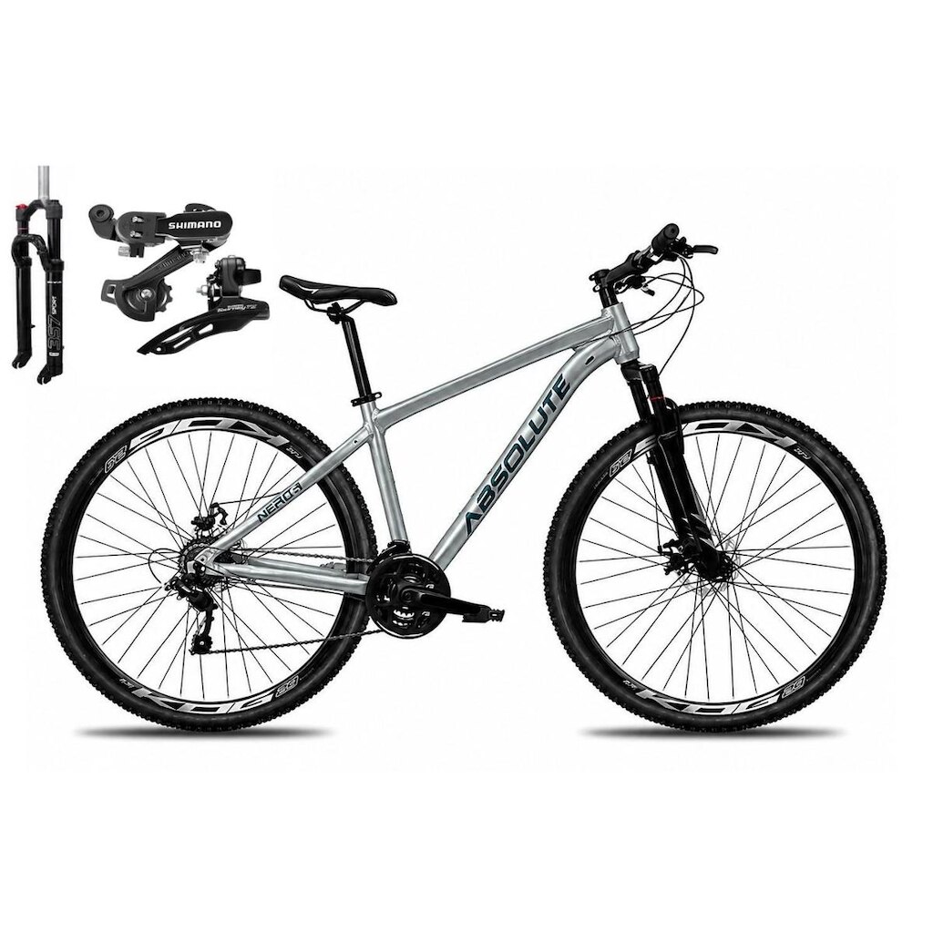 Bicicleta Aro 29 Absolute Nero 6 Alumínio Câmbios Shimano Garfo com Trava 24v Mountain Bike