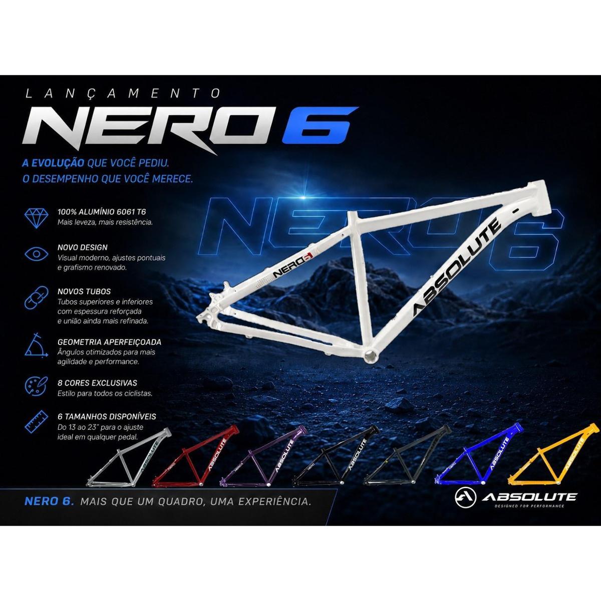 Bicicleta Aro 29 Absolute Nero 6 Alumínio Câmbios Shimano Garfo