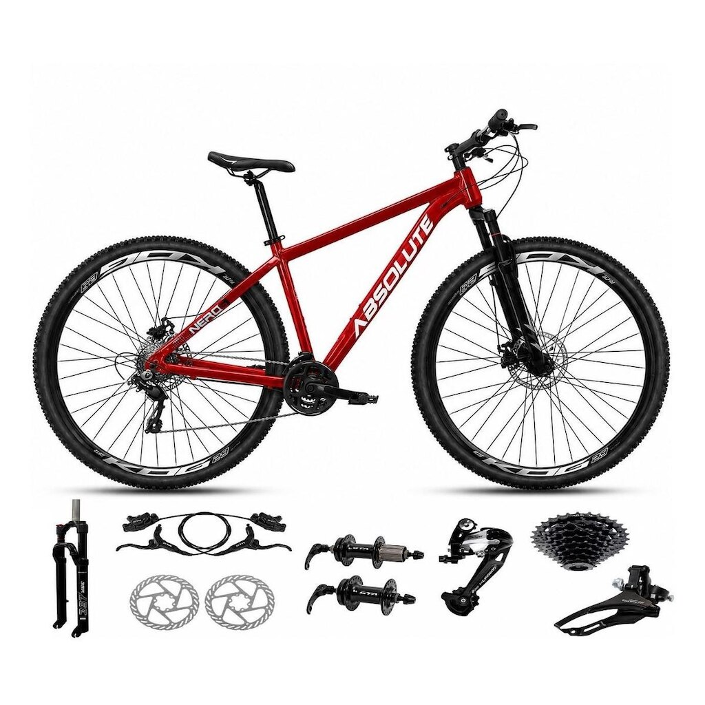 Bicicleta Aro 29 Absolute Nero 6 Alumínio Freio Hidráulico K7 27v Mountain Bike Garfo com Trava