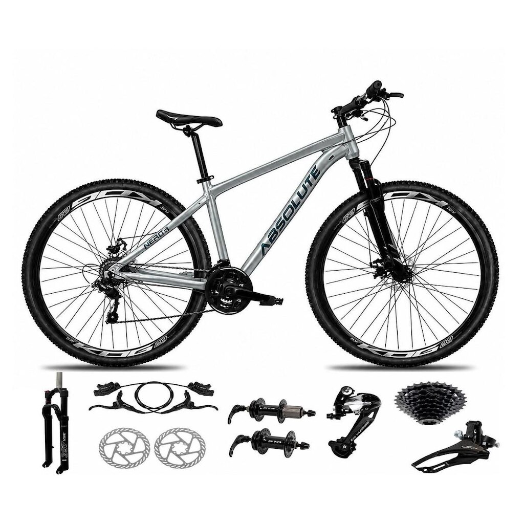 Bicicleta Aro 29 Absolute Nero 6 Alumínio Freio Hidráulico K7 27v Mountain Bike Garfo com Trava