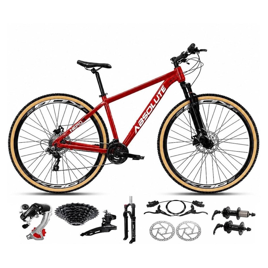 Bicicleta Aro 29 Absolute Nero 6 Alumínio K7 Câmbios Shimano Freio Hidráulico 24v Garfo c/ Trava