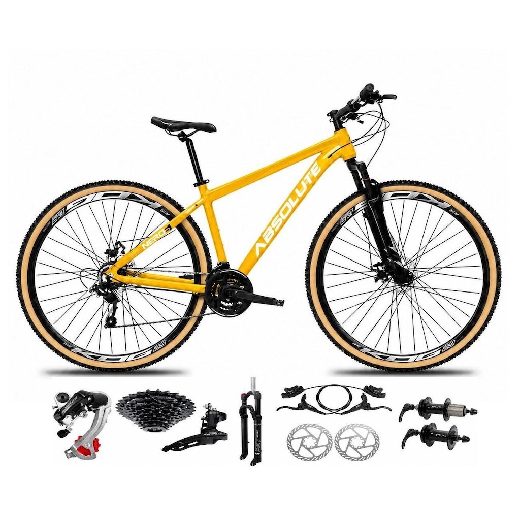 Bicicleta Aro 29 Absolute Nero 6 Alumínio K7 Câmbios Shimano Freio Hidráulico 24v Garfo c/ Trava