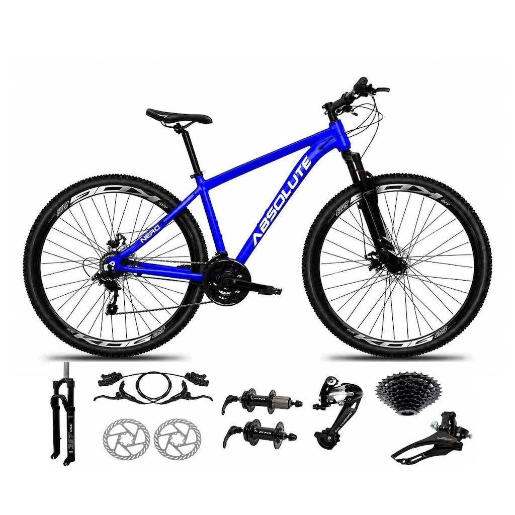 Bicicleta Aro 29 Absolute Nero 6 Alumínio K7 Freio Hidráulico Mountain Bike 27v Garfo com Trava