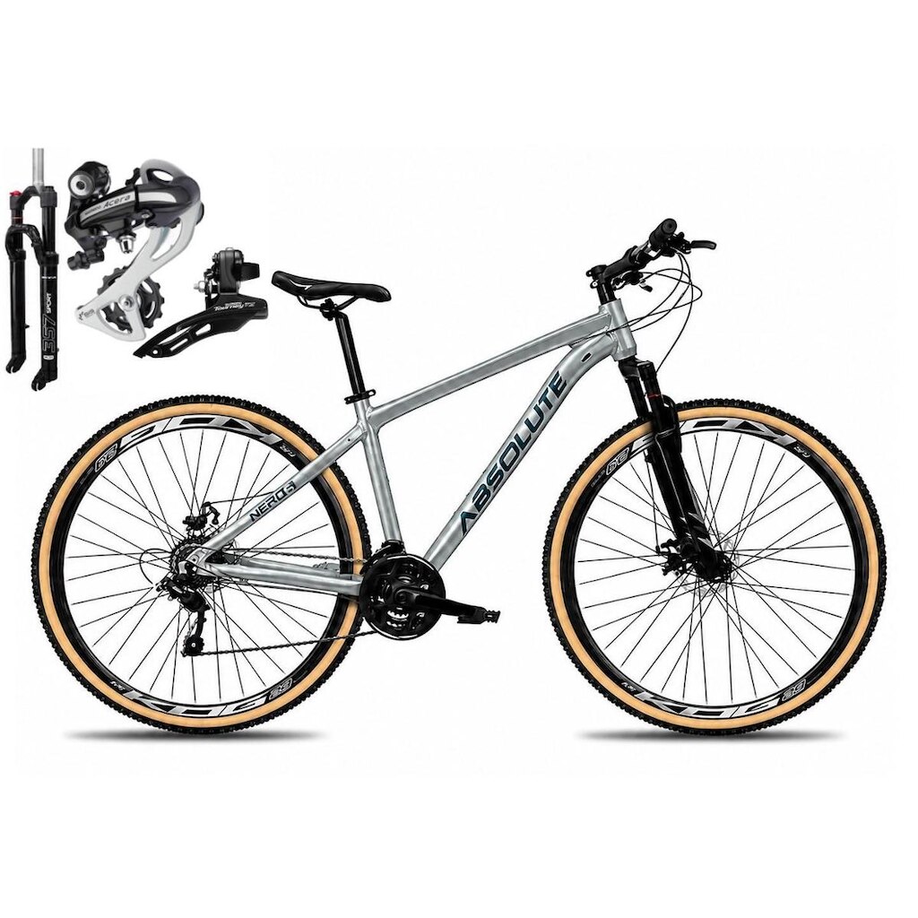 Bicicleta Aro 29 Absolute Nero 6 Câmbio Shimano Acera K7 24v Garfo com Trava Freio a Disco