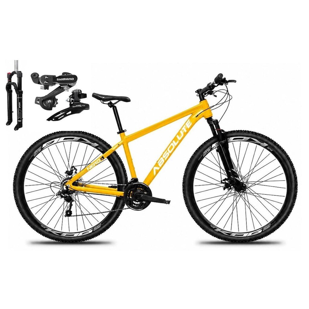 Bicicleta Aro 29 Absolute Nero 6 Câmbios Shimano 24v Alumínio Garfo com Trava Mountain Bike