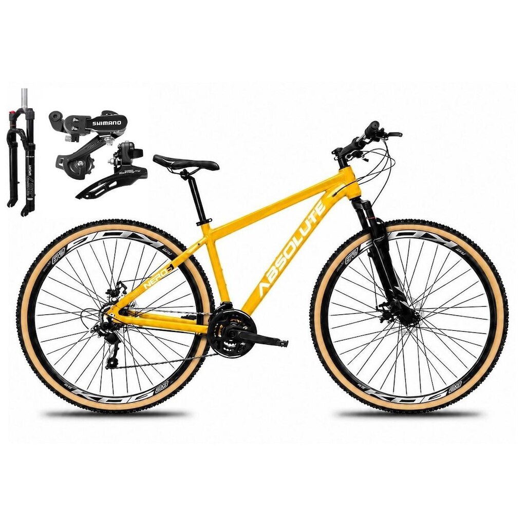 Bicicleta Aro 29 Absolute Nero 6 Câmbios Shimano 24v Alumínio Garfo com Trava Mountain Bike