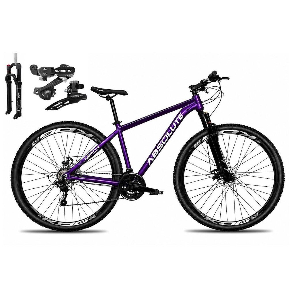 Bicicleta Aro 29 Absolute Nero 6 Câmbios Shimano 24v Alumínio Garfo com Trava Mountain Bike