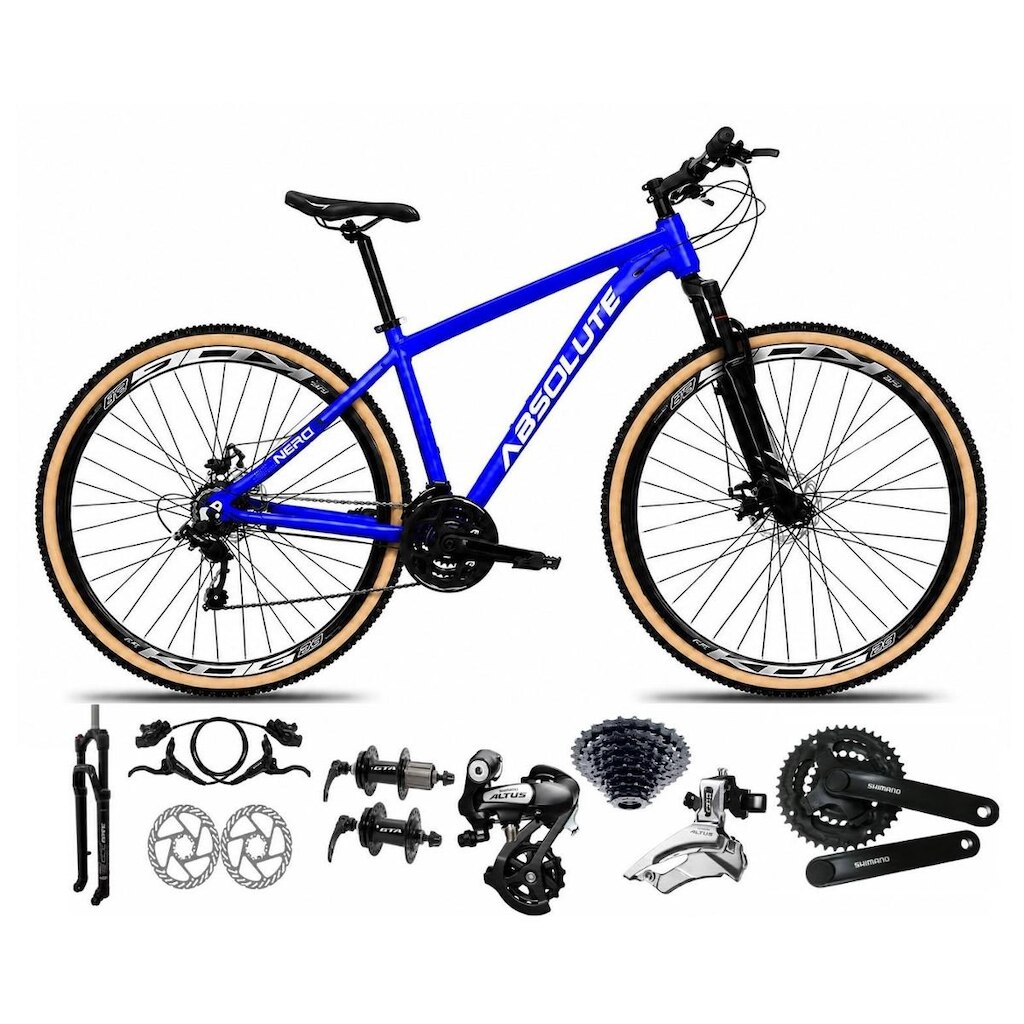 Bicicleta Aro 29 Absolute Nero 6 Câmbios Shimano Altus 24v Alumínio Freios Hidráulicos Garfo c Trava