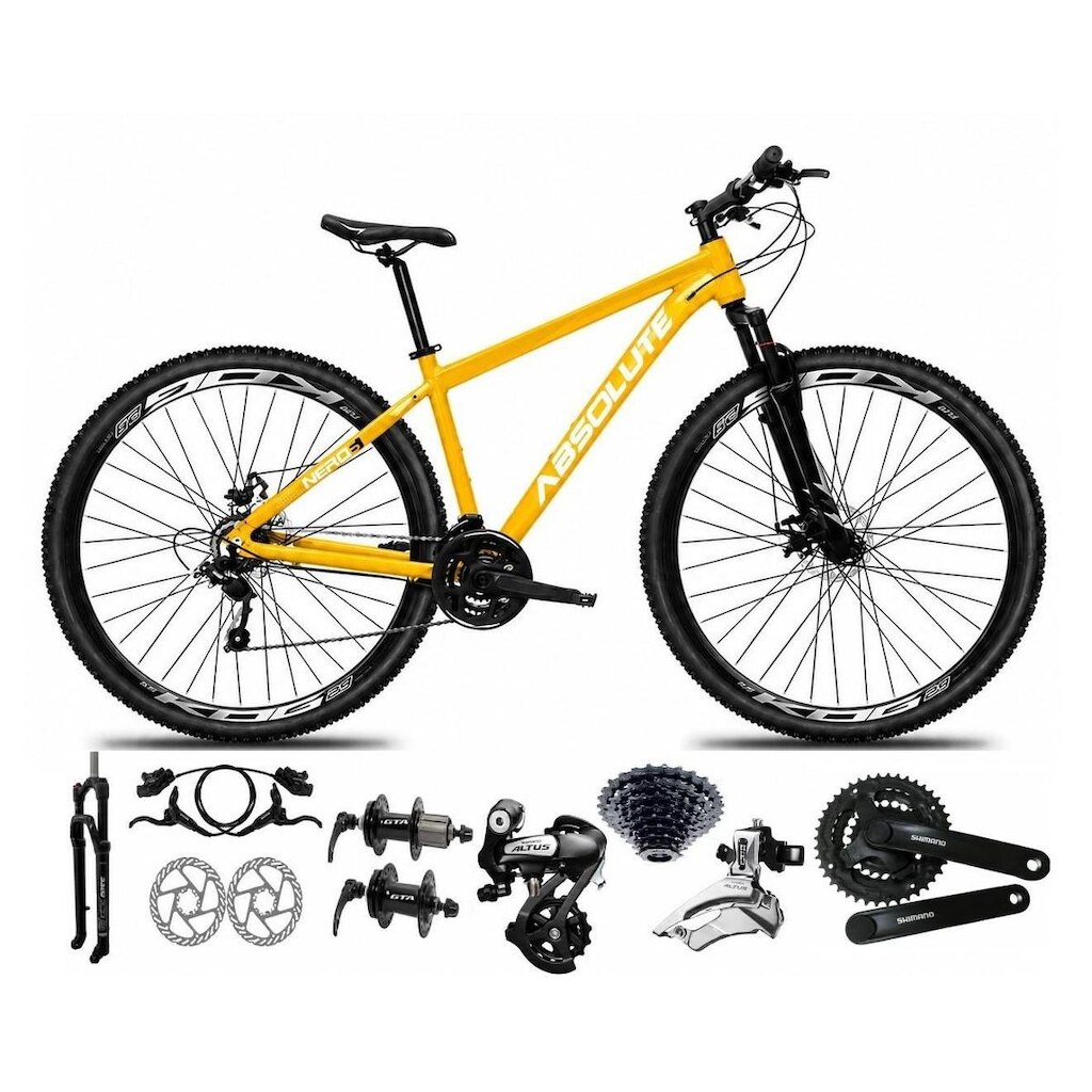 Bicicleta Aro 29 Absolute Nero 6 Câmbios Shimano Altus 24v Alumínio Freios Hidráulicos Garfo c Trava