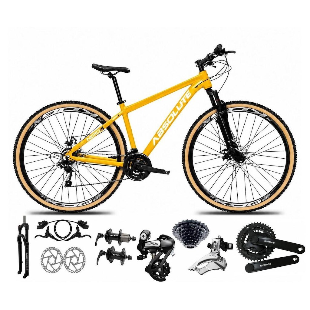 Bicicleta Aro 29 Absolute Nero 6 Câmbios Shimano Altus 24v Alumínio Freios Hidráulicos Garfo c Trava