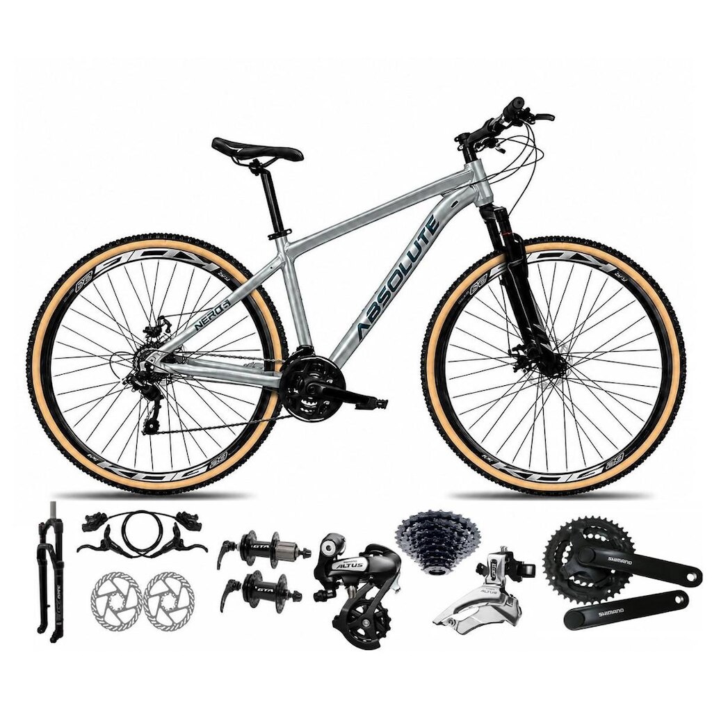Bicicleta Aro 29 Absolute Nero 6 Câmbios Shimano Altus 24v Alumínio Freios Hidráulicos Garfo c Trava