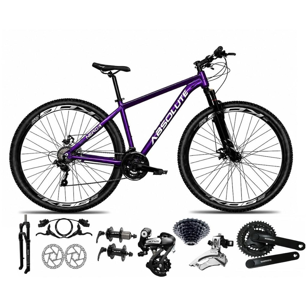 Bicicleta Aro 29 Absolute Nero 6 Câmbios Shimano Altus 24v Alumínio Freios Hidráulicos Garfo c Trava