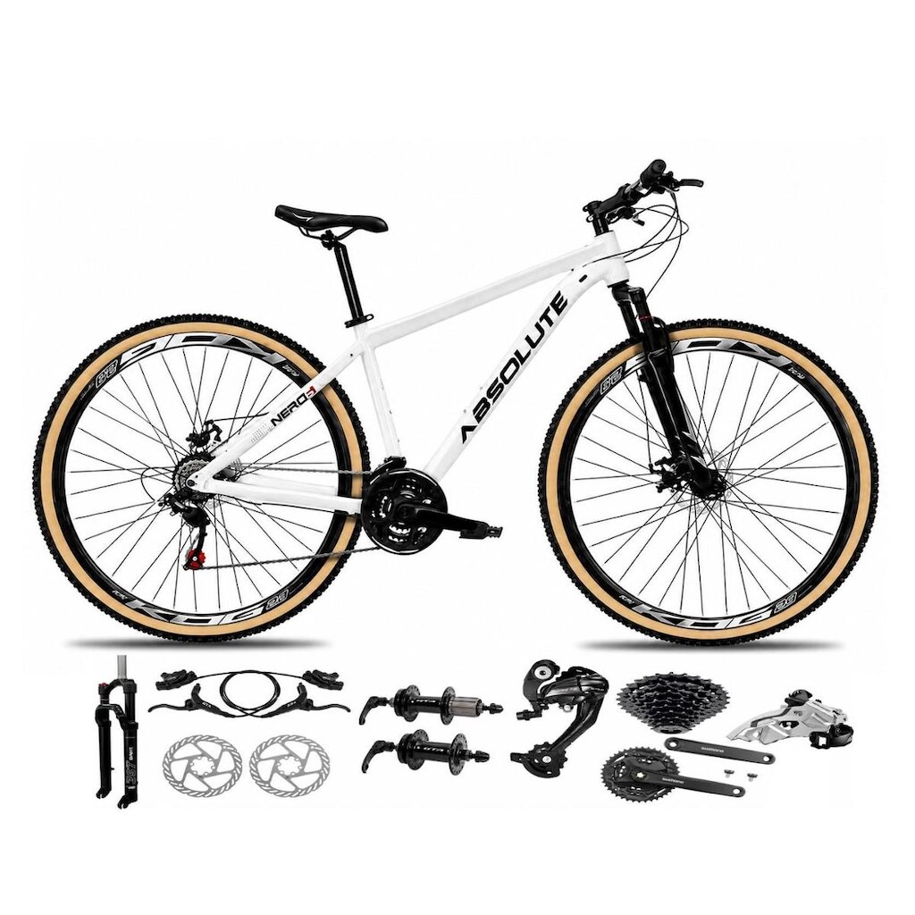 Bicicleta Aro 29 Absolute Nero 6 Câmbios Shimano Altus 27v Freios Hidráulico K7 Garfo c/ Trava
