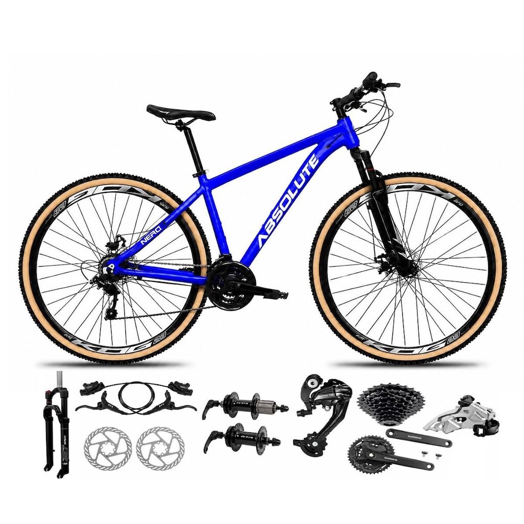 Bicicleta Aro 29 Absolute Nero 6 Câmbios Shimano Altus 27v K7 Freios Hidráulico Garfo c/ Trava