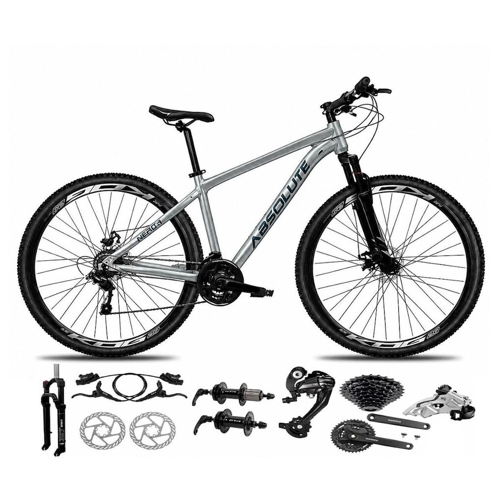 Bicicleta Aro 29 Absolute Nero 6 Câmbios Shimano Altus 27v K7 Freios Hidráulico Garfo c/ Trava