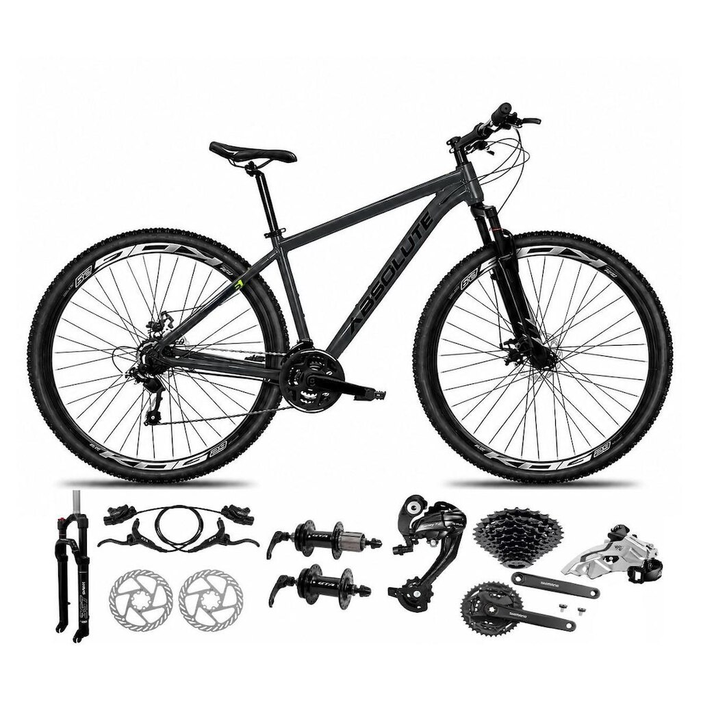 Bicicleta Aro 29 Absolute Nero 6 Câmbios Shimano Altus K7 Freios Hidráulico Garfo c/ Trava 24v