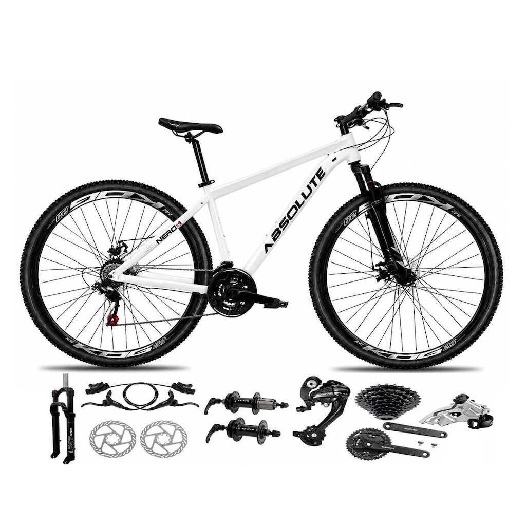 Bicicleta Aro 29 Absolute Nero 6 Câmbios Shimano Altus K7 Freios Hidráulico Garfo c/ Trava 24v