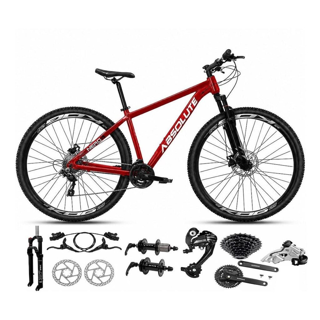 Bicicleta Aro 29 Absolute Nero 6 Câmbios Shimano Altus K7 Freios Hidráulico Garfo c/ Trava 24v