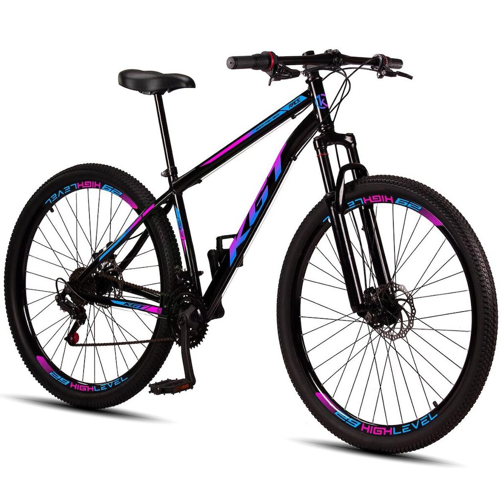 Bicicleta Aro 29 Aço Carbono KGT Freios Disco Suspensão 21v