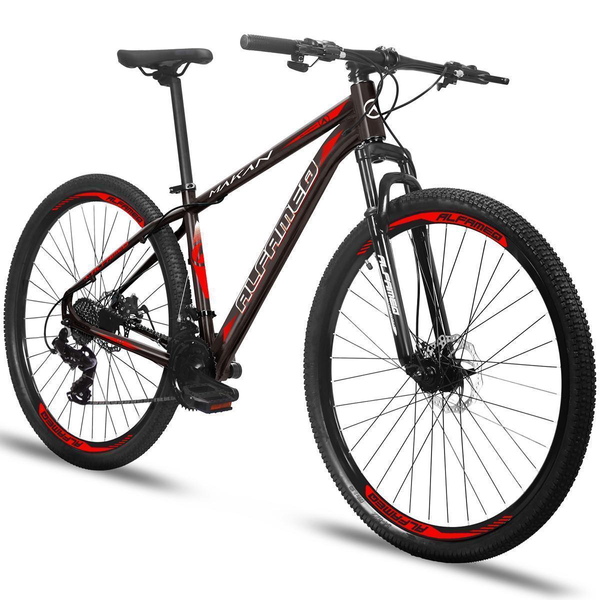 Bicicleta Alfameq Makan Aro 29 Susp. Dianteira 24 Marchas - Preto/vermelho