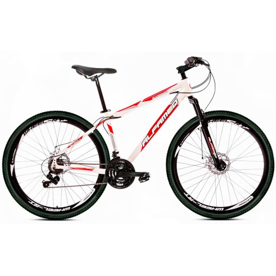 Bicicleta Aro 29 Alfameq Stroll Freio À Disco 27 Marchas - Branco+Vermelho