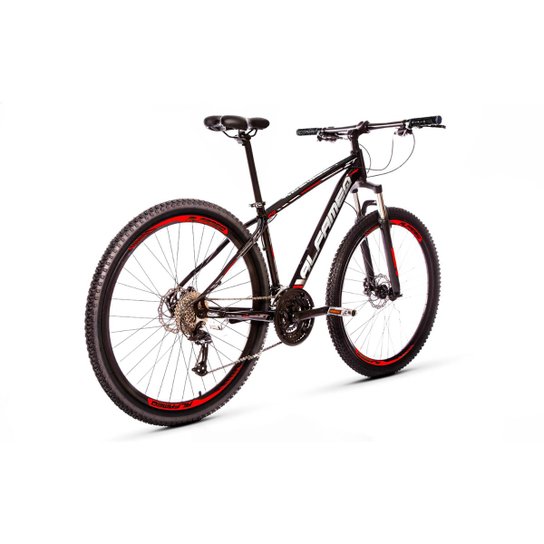 Bicicleta Aro 29 Alfameq Zt Freio a Disco Hidráulico Suspensão Trava 27 Marchas - Preto+Vermelho