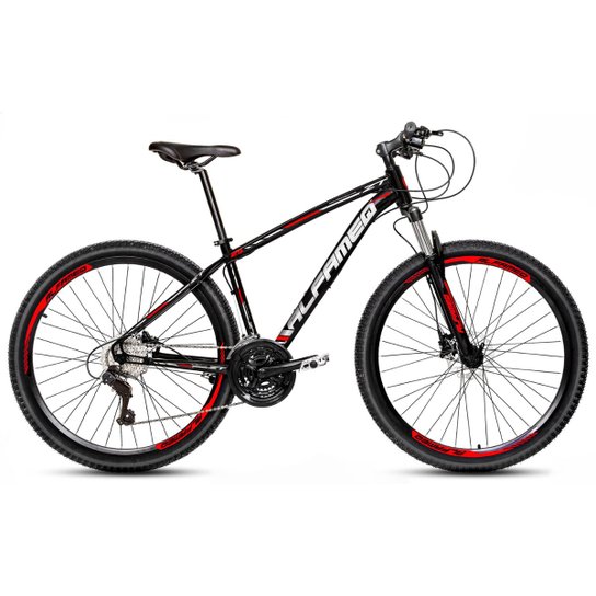 Bicicleta Aro 29 Alfameq Zt Suspensão Com Trava 21 Marchas - Preto+Vermelho