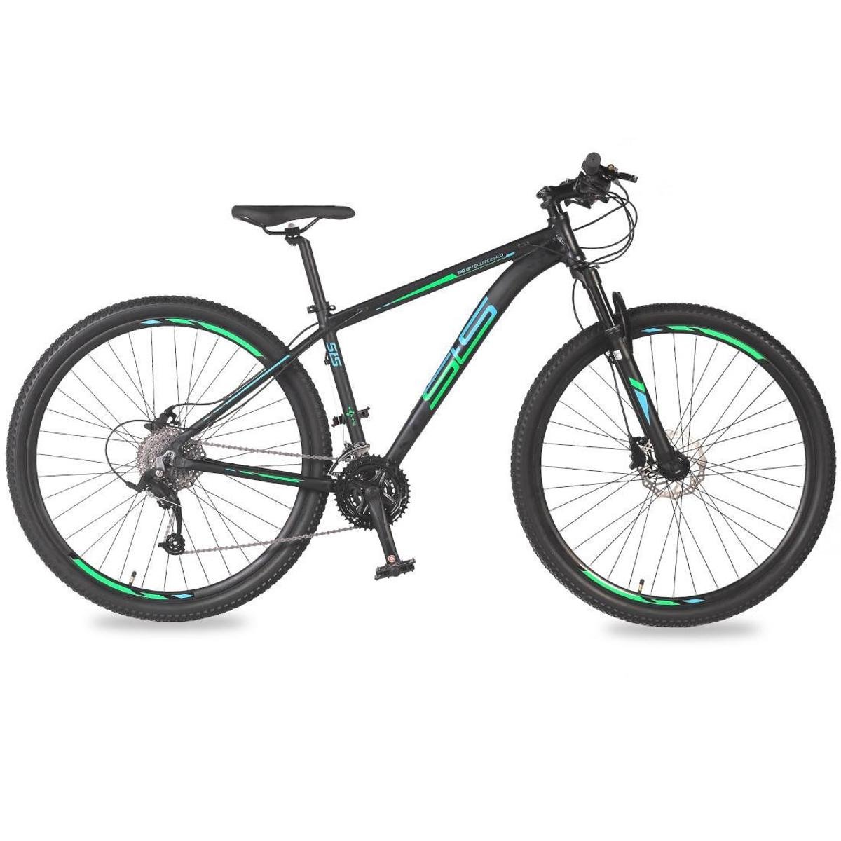 Bicicleta Aro 29 Alumínio 27v Freio Hidráulico Big Evolution 4.0 Grafite e Verde Acqua Menor preço em Bicicleta Aro 29 Alumínio 27v Freio Hidráulico Big Evolution 4.0 Grafite e Verde Acqua