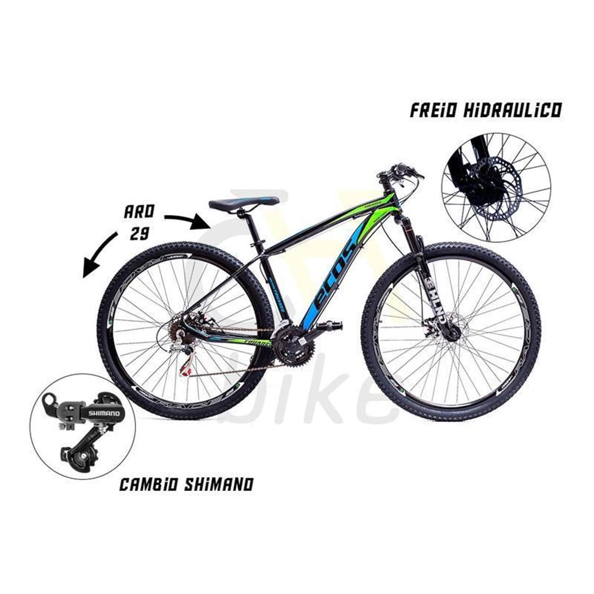 Bicicleta Ecos Touareg Aro 29 Susp. Dianteira 21 Marchas - Azul/preto